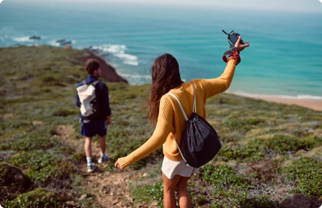 Walking at the beach in Sagres