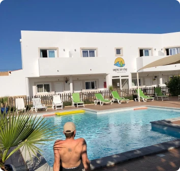 Guests enjoying the Saltwater Swimming Pool & Terrace