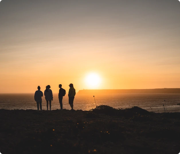 Group of Friends at the sunset