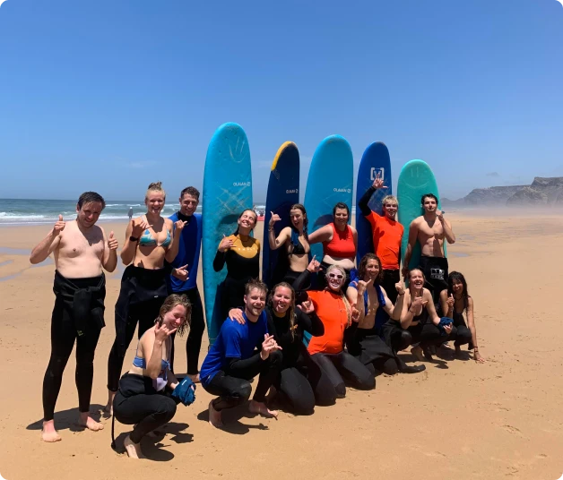 Company Team Building at a surf group lesson