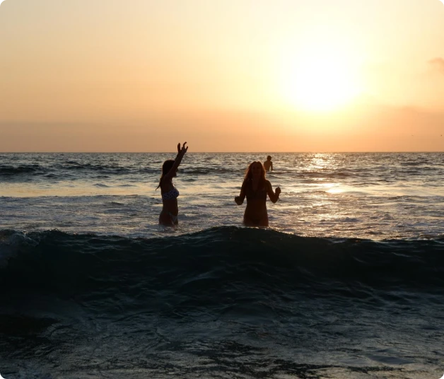 Group of student at the beach