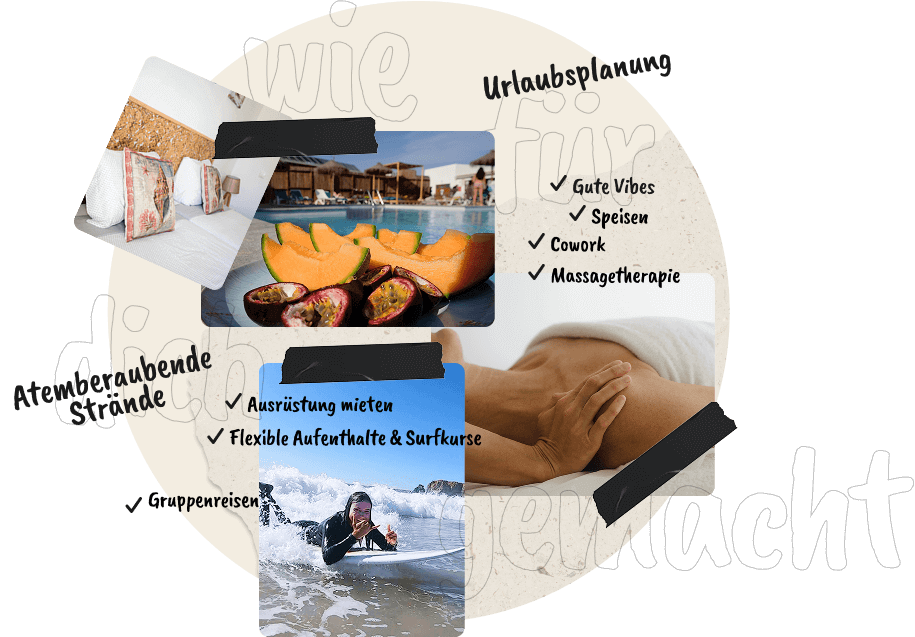 Packages with activities, acommodation, surf lessons and massages
