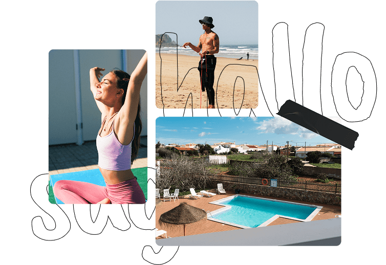Activities at the hostel: yoga, surf, and swimming pool